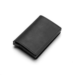 Smart Wallet 2021 Genuine Leather Theft Holder Box Slim Clutch Pop-Up For business Men261T