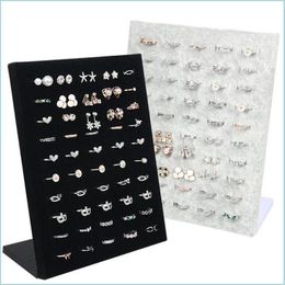 Jewellery Stand Black Grey Veet Display Case Jewellery Ring Displays Stand Board Holder Storage Box Plate Organiser 1241 E3 Drop Deliv183i