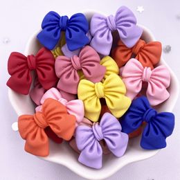 Decorative Objects Resin Kawaii Colorful Painted Cartoon Bowknot Flatback Stone Figurine 20PCS Scrapbook DIY Decor Home Accessories Crafts OM201 230428