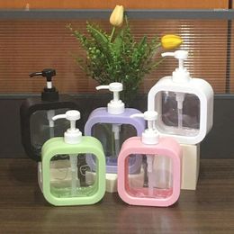 Storage Bottles 300/500ml Candy Colour Refillable Shower Gel Shampoo Liquid Soap Large Capacity Bottle Travel Empty Cosmetic Containers