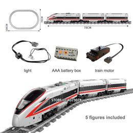 Technic Series Train Electric Powered City Train Set With Track Mini Figures Educational Building Blocks Toys For Children C1115205q