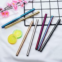 215x12MM Colorful Reusable Stainless Steel Metal Drinking Straws, 12mm Wide For SmoothieBoba 85 Inches Long Straight Poovr