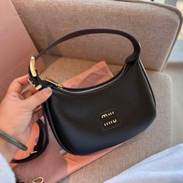 Genuine Leather Hobo Handbag Designer Bag Luxury Brand Fashion Underarm Bag Classic Black Clutch Bag Women's Party Bag with Perfect Hardware and Details 2 Colors