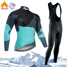 Cycling Jersey Sets Clothing Man Maillot 2024 Winter Thermal Fleece Clothes Mens Blouse Bicycle Jerseys Sportswear Bib Pants Mtb Set 231128