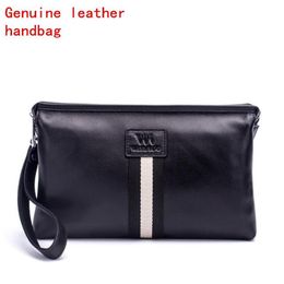 Factory own brand men bag multi-functional leather men storage wallet casual leather goods clutch bag fashion striped leather mens213O