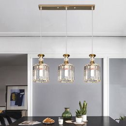 Pendant Lamps Modern Lamp Personality Bar Dining Room Metal LED Combination Crystal Chandelier Nordic Bedroom Living E27