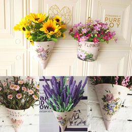 Vases Wall Hanging Planter Flower Pot Plant Pots Basket Holder Artificial Balcony Garden Home Wedding Decoration 230428