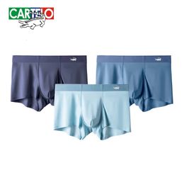 Underpants CARTELO Nylon Men's Antibacterial Underwear Men Soild Soft Boxers Male Panties Breathable Summer Shorts L5XL 3pcs 231128