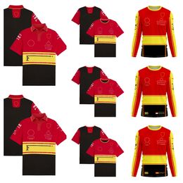 New F1 racing suit high quality casual breathable red quick-drying T-shirt plus size Customised team uniform