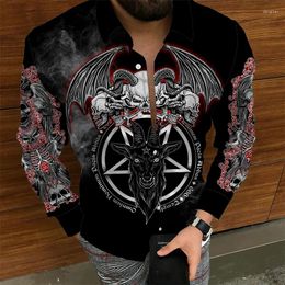 Men's Casual Shirts Fashion Funny 3D Full Printed Men Long Sleeve Button Shirt Turn Down Collar Tops Daily Outdoor Wear Camisas Homme