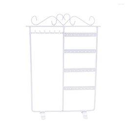 Jewellery Pouches 32 Holes 6 Hooks Iron Display Rack Earring Holder Stand Ear Studs Organiser Showc