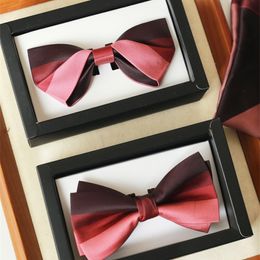 Bow Ties formal business Panels of groomsman souvenirs high-end wedding burgundy pink men's groom bow tie 231128