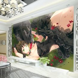 Wallpapers Black And White Swan Wallpaper 3d Wall Paper Japanese Anime Girl Mural Rolls Sofa TV Background Upholstery Covering