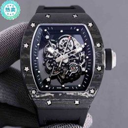Designer Ri mliles Luxury watchs Mechanical cool Wrist watches Factory rm055 multi-function es Business Leisure Carbon Fibre Case Tape Men's Swiss 2023 Style