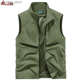 Men's Vests Plus Size 7XL 8XL Lightweight Softshell Vest Men Windproof Sleeveless Fishing Jacket For Travel Hiking Running Waistcoats Q231129