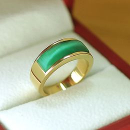 Wedding Rings 8mm Natural Cat Eye Stone Man Stainless Steel Finger Ring Green Opal Gemstone Engagement Wedding Rings for Women Jewellery Gift 231128