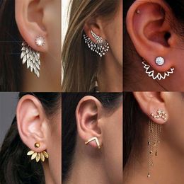 New Trendy Pearl Earrings Angel Wings Feather Shape Stud Earring For Girls Bohemian Wedding Jewerly Gifts 2020306O