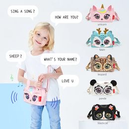 Plush Backpacks Cartoon Unicorn Crossbody Bag Creative Fashion Shoulder Kids Girls Backpack Bags Kawaii 231129