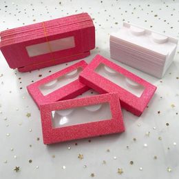 2050 Pcs Empty Glitter Pink Paper Box with tray Custom 25mm Mink Lashes3106059