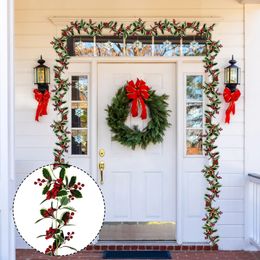 Christmas Decorations 8Feet Red Berry Garland Flexible Artificial For Winter Year Holiday Decor 231128