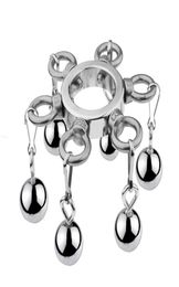 Penis Lock Cockrings Metal Scrotum Pendant Ball Stretcher Stainless Steel Weight Cock Ring BDSM Bondage Gear Restraint Sex Toy for9983027
