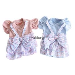 Dog Apparel Dogs and Cats Dress Skirt Pink Blue Floral Shoulder Strap Design Pet Puppy Spring/Summer Clothes Outfit 2 Colorvaiduryd