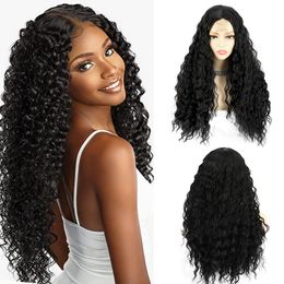 Long Deep Wave Full Lace Front Human Hair curly hair 6 styles wigs female water wave lace wig synthetic natural hair lace wigs fast delivery