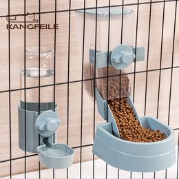 Feeding KANGFEILE Automatic Dog Bowls Cage Hanging Feeder Pet Water Bottle Food Container Dispenser Bowl for Puppy Cats Pet Feeding