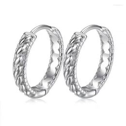 Hoop Earrings Exquisite Silver Colour Lock Cord Woven Copper Suitable For Men's And Women's Rock Accessories Gifts