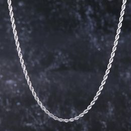 Chains White Gold ed Rope Chain Necklace Singaporean Venetian For Men And Women 3mm Hip Hop Jewelry CultureChains283z