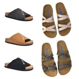 Designer Birks Boston Summer Cork Slippers Fashion Leather Slide Sandálias de praia favoritas Tancos casuais para homens Arizona Mayari com chinelos de caixa