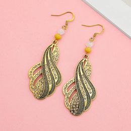 Dangle Earrings Zinc Alloy Inlaid Rhinestone Hollowed Twisted Pattern Vintage For Women Personality Trending Products Girls Jewellery