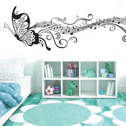 Wall Stickers Removable Diy Black Music Notes Pvc Sticker Dance Room Bedroom Wallpaper Art Murals Posters Home Decoration