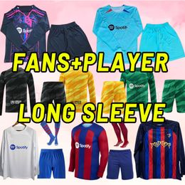 2023 ANSU FATI PEDRI soccer jerseys 23 24 LEWANDOWSKI GAVI ADAMA FERRAN RAPHINHA F. DE JONG DEST shirt men bARCELONA fans version long sleeve RAPHINHA goalkeeper kits