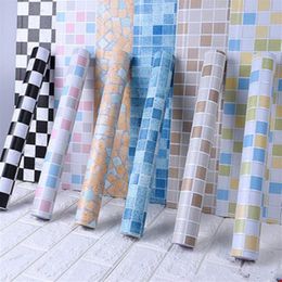 5M Bathroom Tiles Waterproof Wall Sticker Vinyl PVC Mosaic Self Adhesive Anti Oil Stickers DIY Wallpapers Home Decor233P