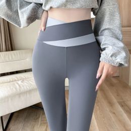 Sexy Crossed Waist Yoga Pants Women V-Waist Scrunch Butt Leggings Seamless Fitness Workout Push Up Tights Casual Sports Trousers