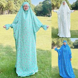 Ethnic Clothing Eid Hooded Muslim Women Hijab Overhead Dress Prayer Garment Jilbab Abaya Long Khimar Full Cover Ramadan Gown Islam Robe