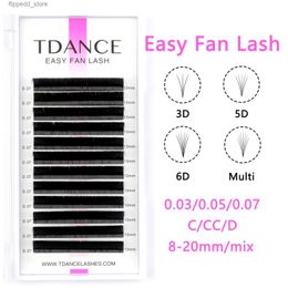 False Eyelashes TDANCE Easy fanning Fast Fan Blooming Eyelash Extensions Individual Lashes Automatic High Quality Flowering Volume Eyelash Q231129
