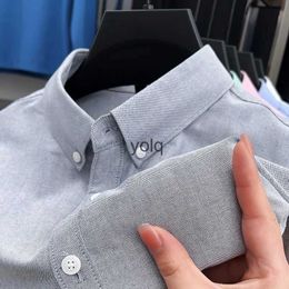 Men's Casual Shirts 100%Cotton High Quality Spring Autumn Simple Exquisite Solid Long Sleeve Classic Business Undershirt Men Cloingyolq