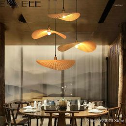 Pendant Lamps Chinese Bamboo Chandelier Lights Japanese Tatami Teahouse Zen Hanging Lamp Southeast Asian Living Room Bedroom Trestle