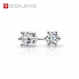 GIGAJEWE Moissanite Total 0 2ct 3mm Round Cut Stud earrings VVS1 925 Silver Diamond Test Passed Fashion Love Token Woman Girl Gift2491