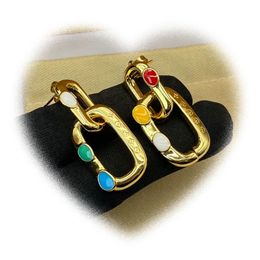 Enamel dangle earrings for women, fashion metal colourful finish earrings gold jewellery surprise for fiancee designer jewelry Dropshipping
