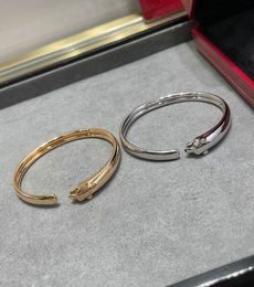 2023 lovely cute silver gold Bangle leopard head Bracelet Women high quality stainless steel bangle with dust bag and box