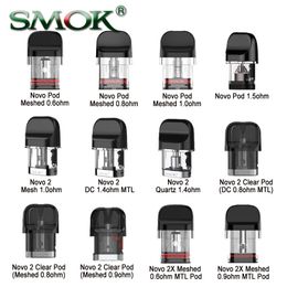 SMOK Novo 2/2S/2X/ Novo Pods Cartridges 2ml Built-in Meshed/DC/Quartz Coil 0.6ohm 0.8ohm 0.9ohm 1.0ohm 1.4ohm 1.5ohm for DTL/MTL Vaping