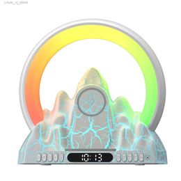 Table Lamps RGB Colorful Night Light Sunrise Analog Wake Up Wireless Charger Intelligent Electronic Alarm Clock Atmosphere Desk Lamp YQ231129