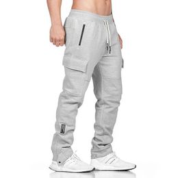 Pants Men Cotton Joggers Pants Pockets Cargo Pants Gym Running Casual Trousers Men's Fiess Sweatpants Sports Pants