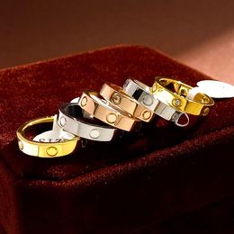 Love Ring Screw Ring Mens Band Rings 3 Diamond Diamond Engagement Wedding Jewellery Women Stainless Steel 18k Gold Plated Accessor250Z