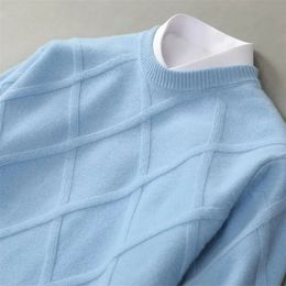 Men's Sweaters Men Cashmere Sweater Autumn Winter Soft Warm Jersey Jumper Robe Hombre Pull Homme Hiver Pullover ONeck Knitted 231128
