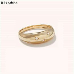 Dplaopa 925 Sterling Silver Gold La Dome Cz Zircon Star Ring Luxury Jewellery Screw Fine Fashion Round Wedding Jewels229u