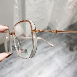 Sunglasses Fashion Anti Blue Light Glasses Men Women Diamond Studded Oversize Square Eyeglasses Computer Glitter Frame Eyewear